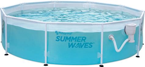 summer waves 10-foot round metal frame pool box wright|10x30 outdoor pool set.